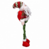 Babbo natale tessuto verde rosso cm 30x10h52
