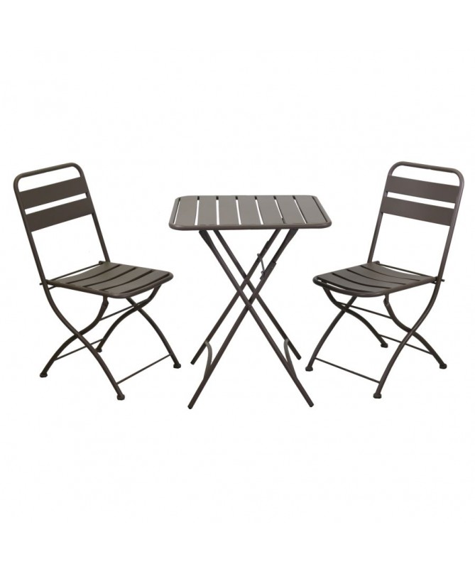 Tavolo metallo ROVIGO con 2 sedie antracite