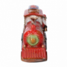 Babbo natale ceramica su trenino rosso cm 35x14h22