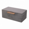 Scatola velluto 1-2 treccia grigio rettangolare cm 34x20h16
