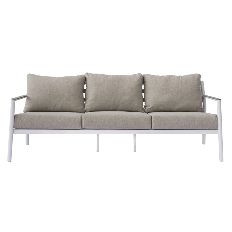Salotto Cadice Alluminio Bianco Bracciolo Effetto Legno Moia