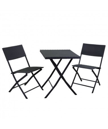 Tavolo ferro spokane marrone quadro con2 sedie