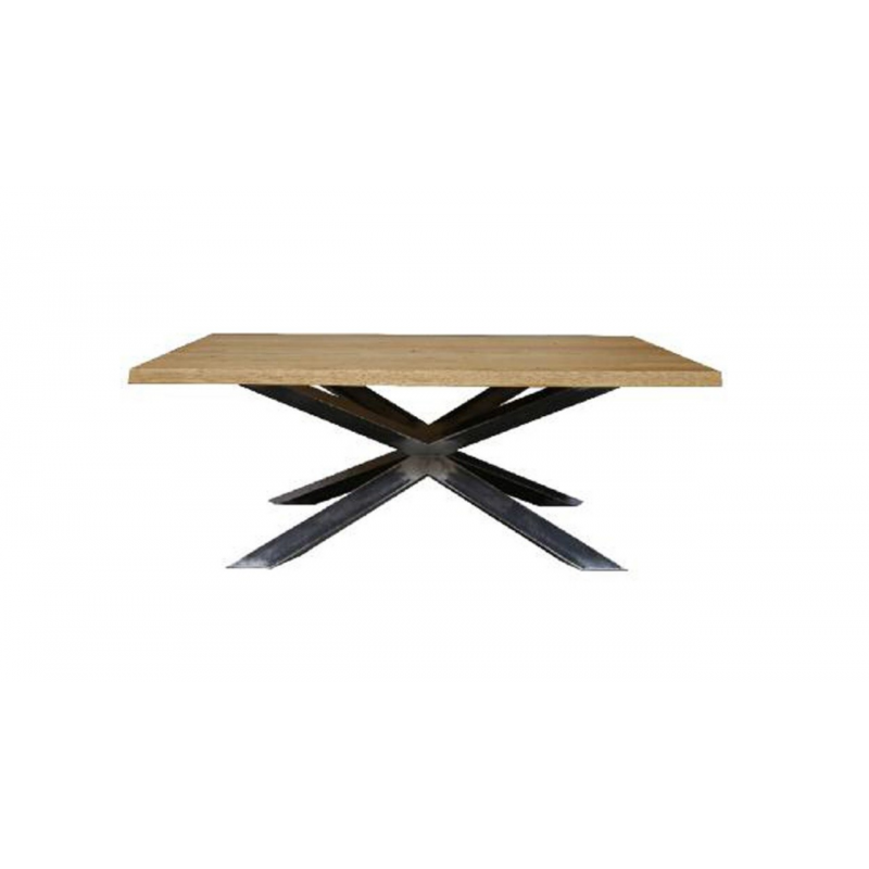 Tavolo Taranta piano in legno rovere e struttura acciaio