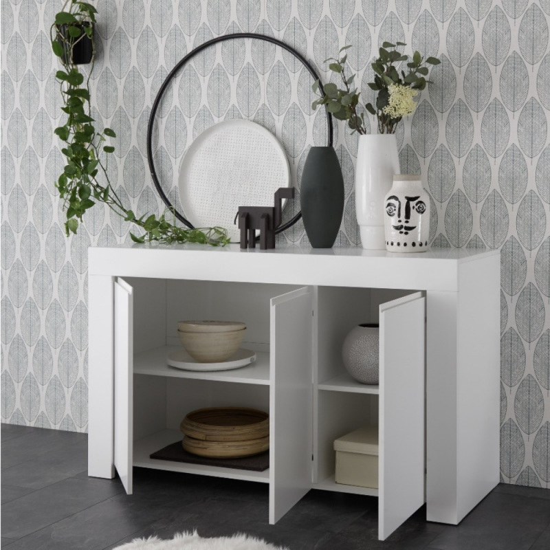 Madia Acapulco 3 ante bianco opaco moderna e capiente