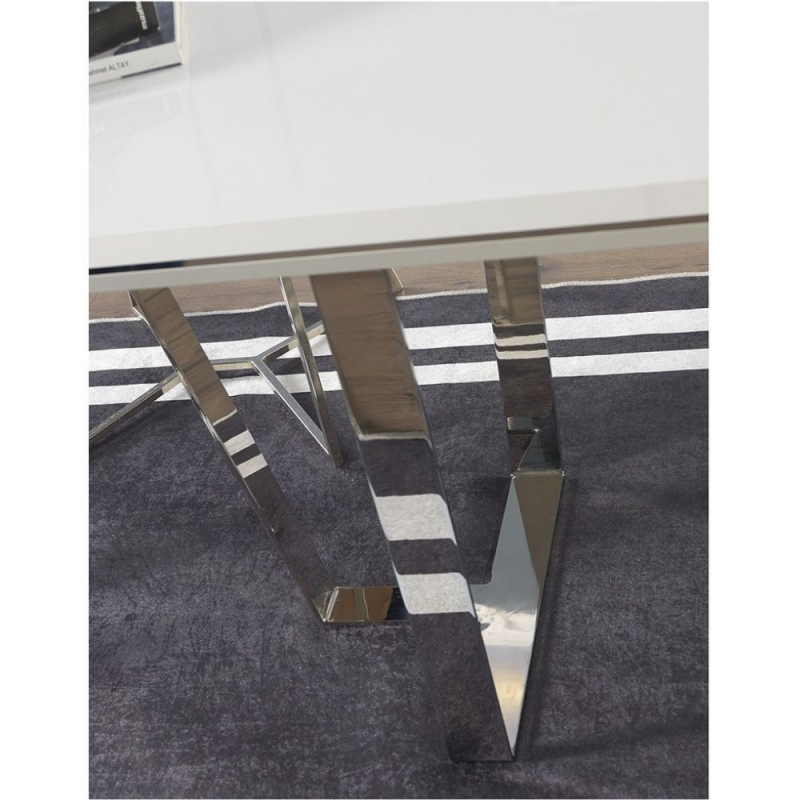 Tavolo Enzio bianco laccato lucido 185x95 moderno | Tavoli fissi