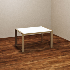 Tavolo rettangolare allungabile Golia 130x80 tortora bianco larice