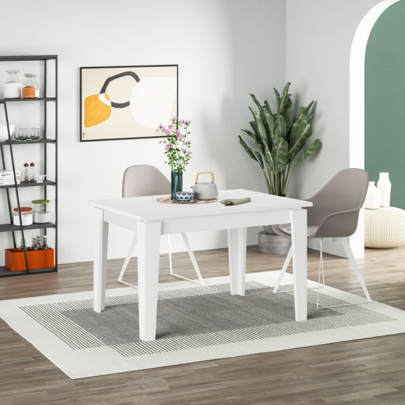 Tavolo allungabile Megaron bianco 120x80 cm moderno e pratico