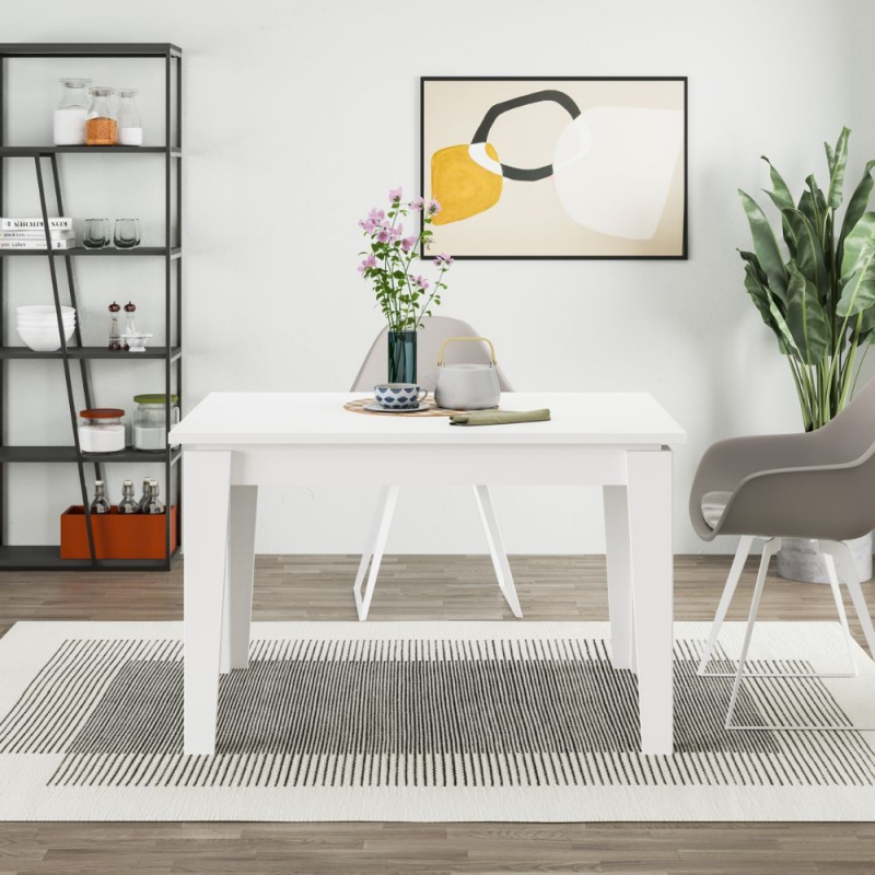 Tavolo allungabile Megaron bianco 120x80 cm moderno e pratico