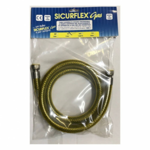 Tubo gas e GPL X10134 2 mt acciaio inox FF 1/2" sicuro