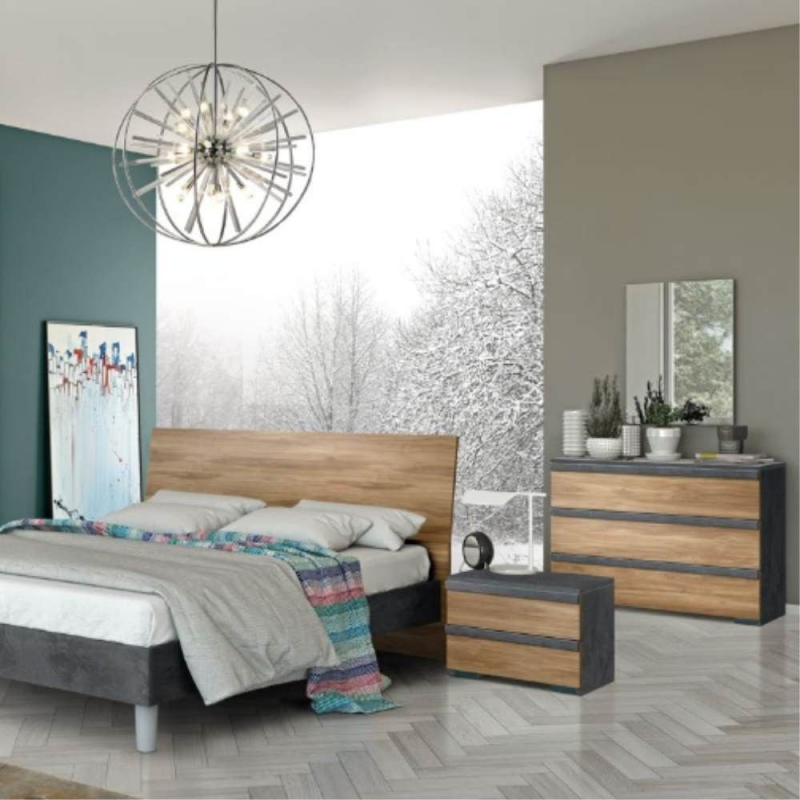 Comò Borghese 3 cassetti noce dark elegante e compatto