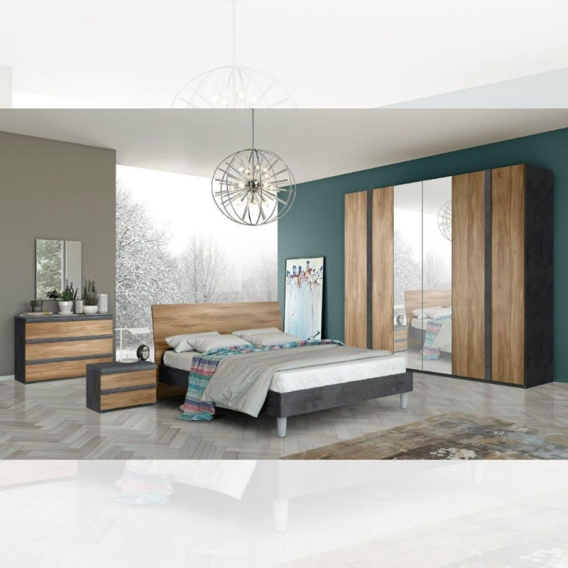 Set 2 comodini Borghese noce dark eleganti e pratici