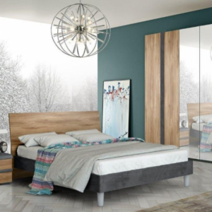 Letto matrimoniale Borghese noce dark elegante e solido