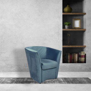 Poltrona Tago tessuto ottanio Riviera 18 classica elegante