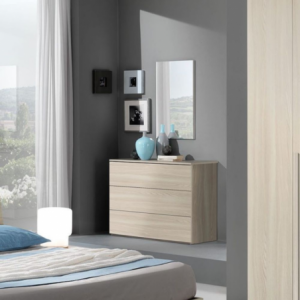 Comò Manitoba 3 cassetti colore olmo moderno e capiente