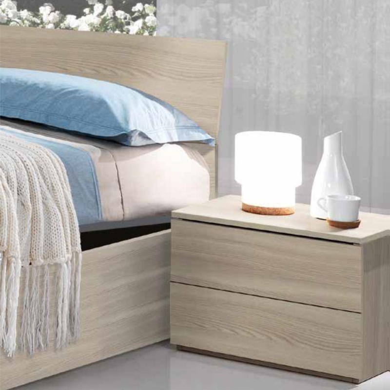 Set 2 comodini Manitoba 2 cassetti colore olmo moderni