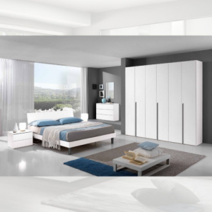 Set 2 comodini Manitoba 2 cassetti colore bianco moderni