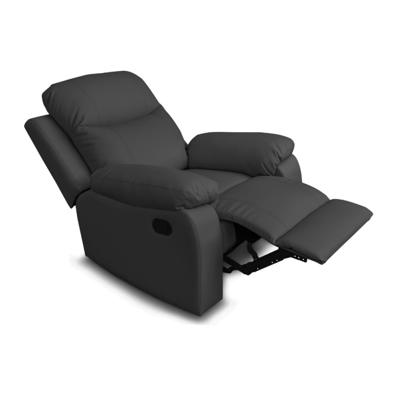 Poltrona Chicago reclinabile ecopelle grafite relax moderno