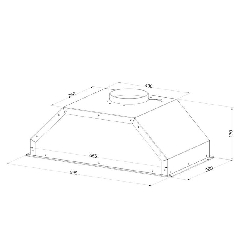 Cappa sottopensile Samet Gruppo70 inox classe D | Cappe cucina