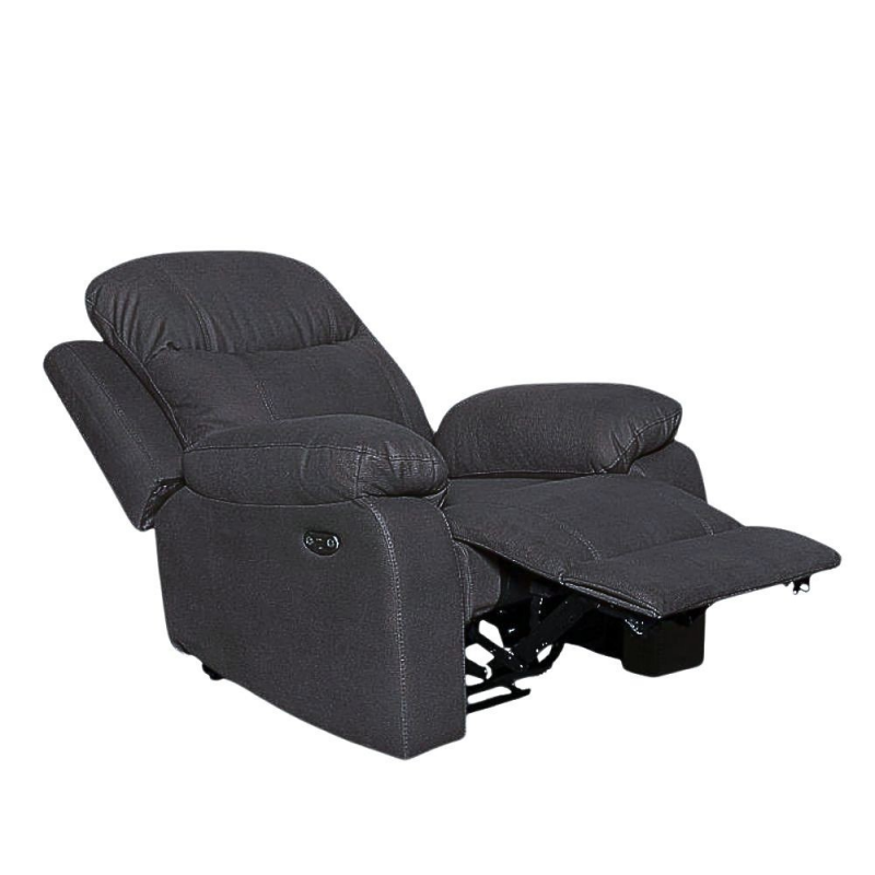 Poltrona Chicago reclinabile elettrica tessuto Twist 20 grigio