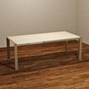 Zoom Tavolo rettangolare allungabile Golia 130x80 struttura tortora e piano rovere sbiancato