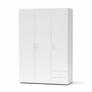 Zoom Armadio 3 ante 2 cassetti Seba 3 colore bianco