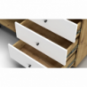 Credenza Bollo 5 rovere e bianco con anta e 3 cassetti moderna