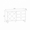 Credenza Bollo 5 rovere e bianco con anta e 3 cassetti moderna