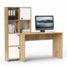 Scrivania con Libreria Halk rovere e bianco - Arredo Casa