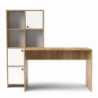 Scrivania con Libreria Halk rovere e bianco - Arredo Casa