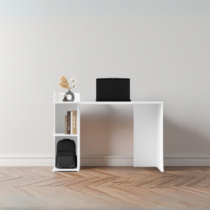 Scrivania Paco1 bianca con 2 ripiani - Arredo casa e ufficio