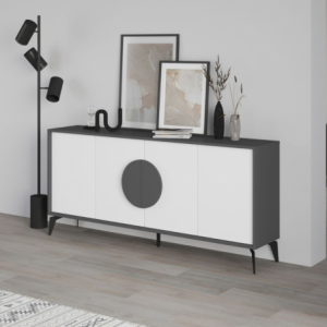 Zoom Madia Gora 180 cm struttura colore antracite con ante bianche