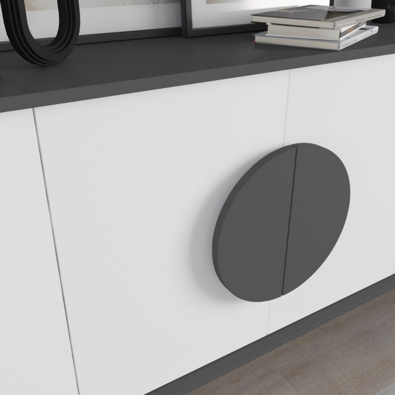 Madia Gora 180 cm antracite ante bianche moderna e capiente