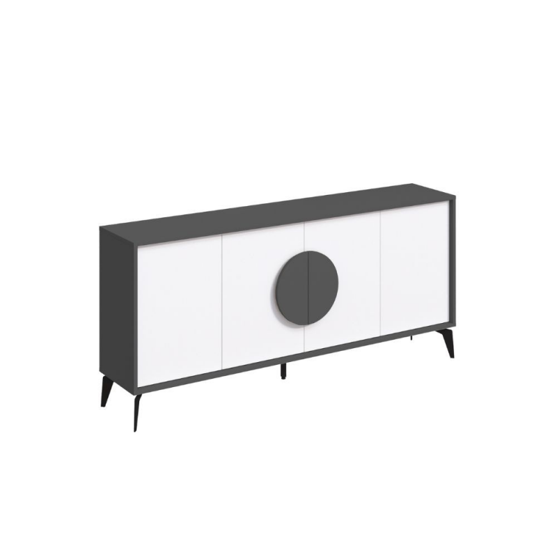 Madia Gora 180 cm antracite ante bianche moderna e capiente