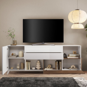 Zoom Madia Marion 240 cm. colore bianco ludico e mercure