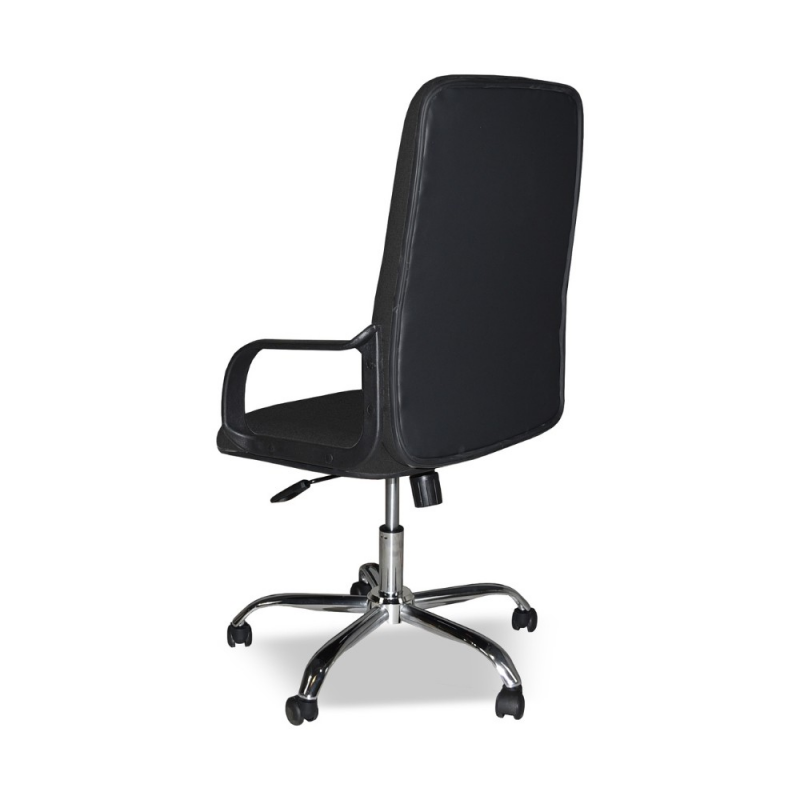 Poltrona da ufficio CR106H tessuto nero e base cromata ergonomica