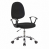 Poltrona da ufficio CR131 tessuto nero e base cromata ergonomica