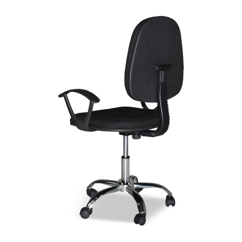 Poltrona da ufficio CR131 tessuto nero e base cromata ergonomica