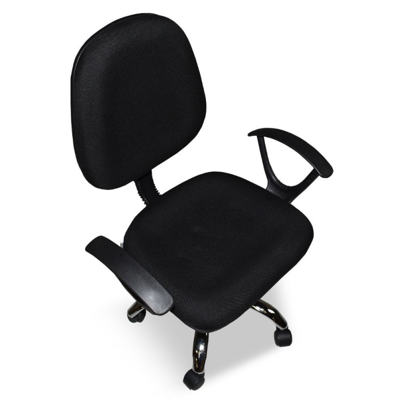 Poltrona da ufficio CR131 tessuto nero e base cromata ergonomica