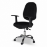 Poltrona da ufficio CR415 tessuto nero e base cromata ergonomica