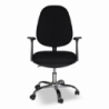 Poltrona da ufficio CR415 tessuto nero e base cromata ergonomica