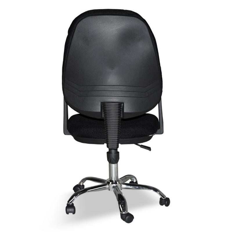Poltrona da ufficio CR415 tessuto nero e base cromata ergonomica