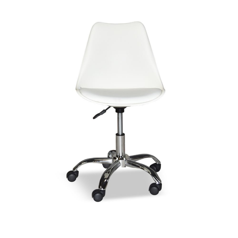 Poltrona da ufficio LC719 plastica bianca e base cromata moderna