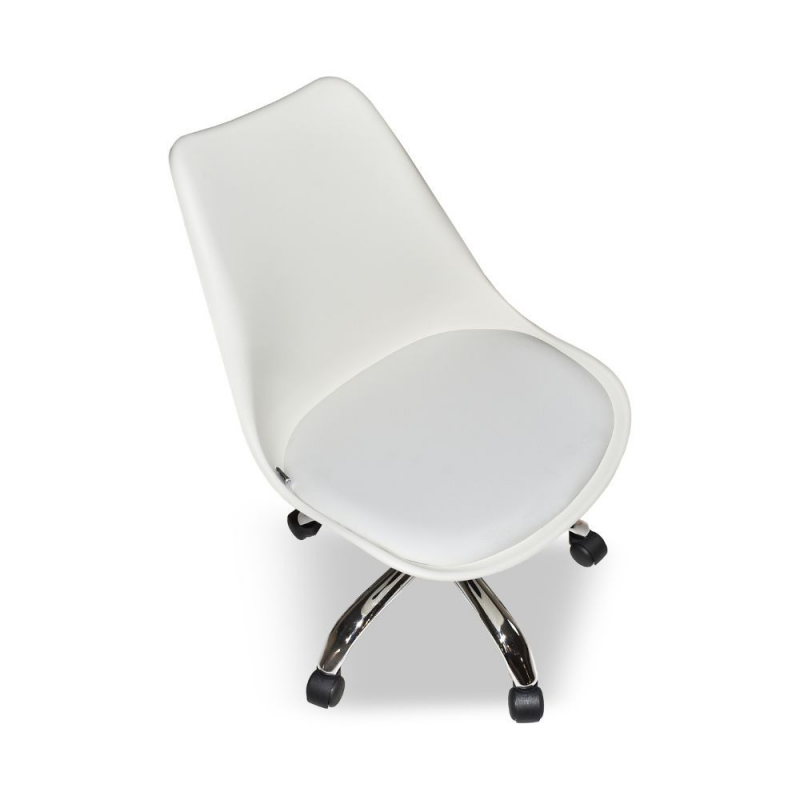 Poltrona da ufficio LC719 plastica bianca e base cromata moderna