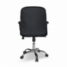Poltrona da ufficio PC116P ecopelle nera e base cromata ergonomica