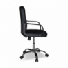 Poltrona da ufficio PC116P ecopelle nera e base cromata ergonomica