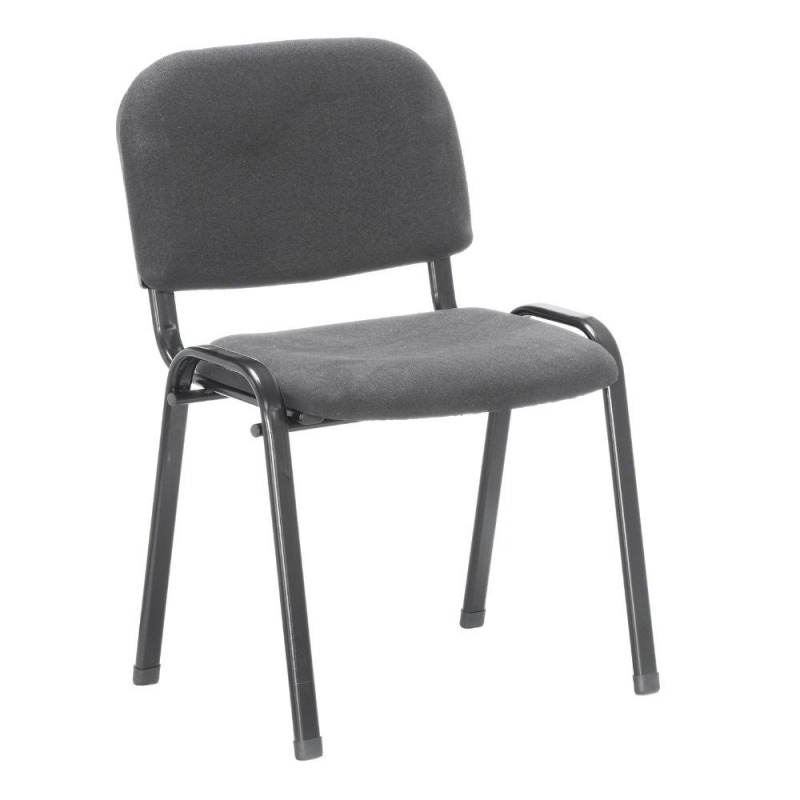 Set 2 sedie da ufficio metallo nero e tessuto grigio moderne