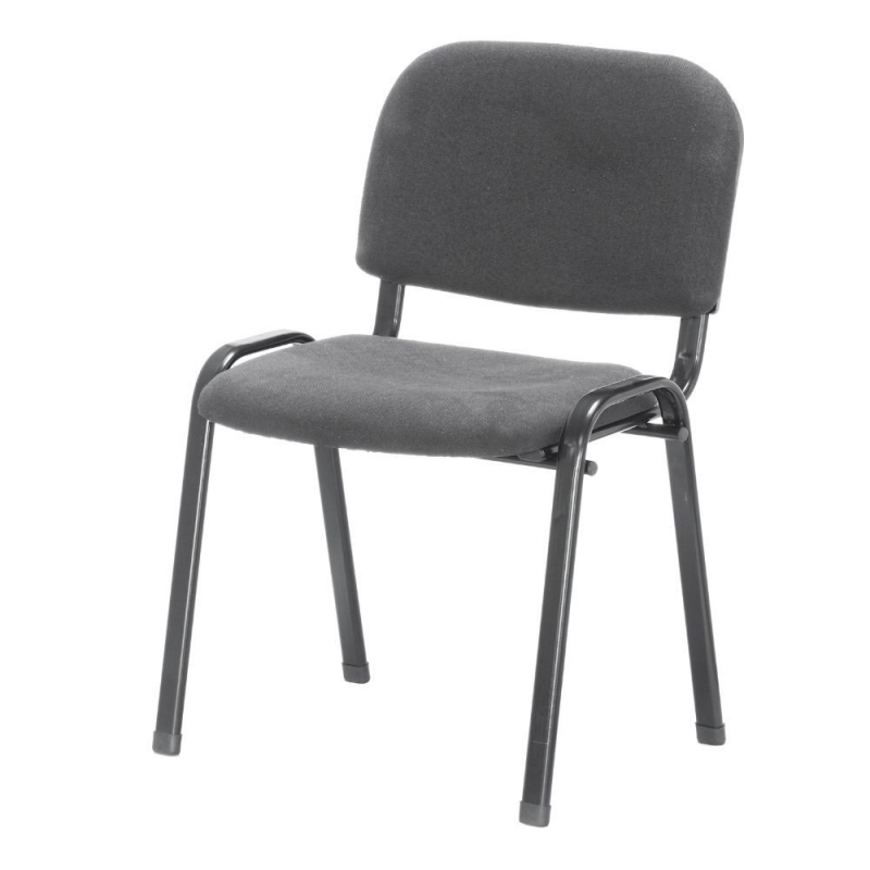 Set 2 sedie da ufficio metallo nero e tessuto grigio moderne