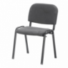 Set 2 sedie da ufficio metallo nero e tessuto grigio moderne