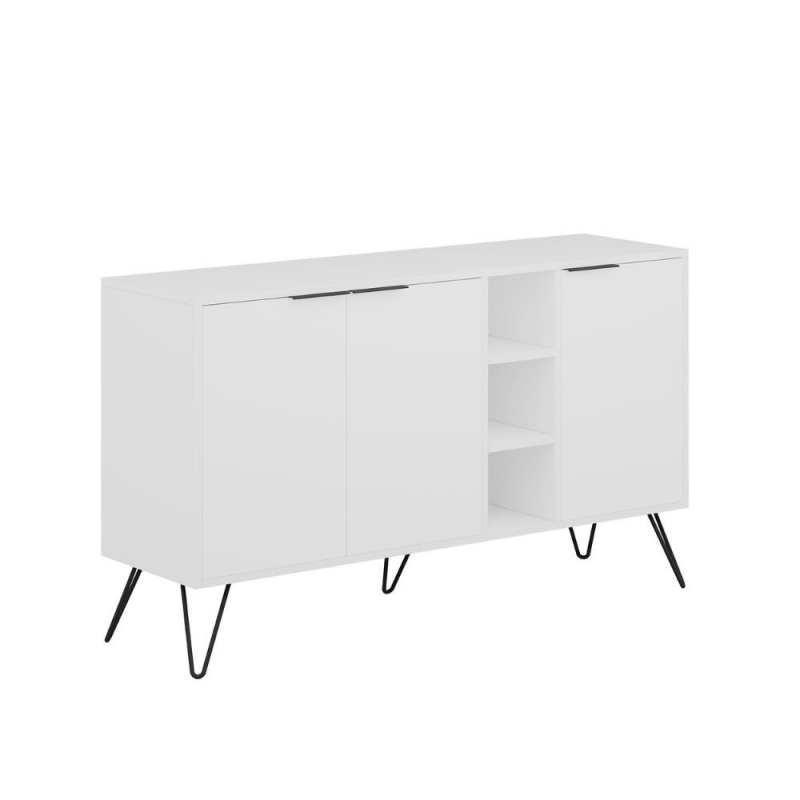 Madia Clara bianco 3 ante 142x35,5x83h moderna e capiente