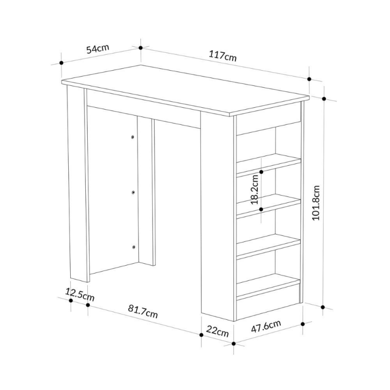 Penisola da cucina Swallow tavolo alto light mocha moderno